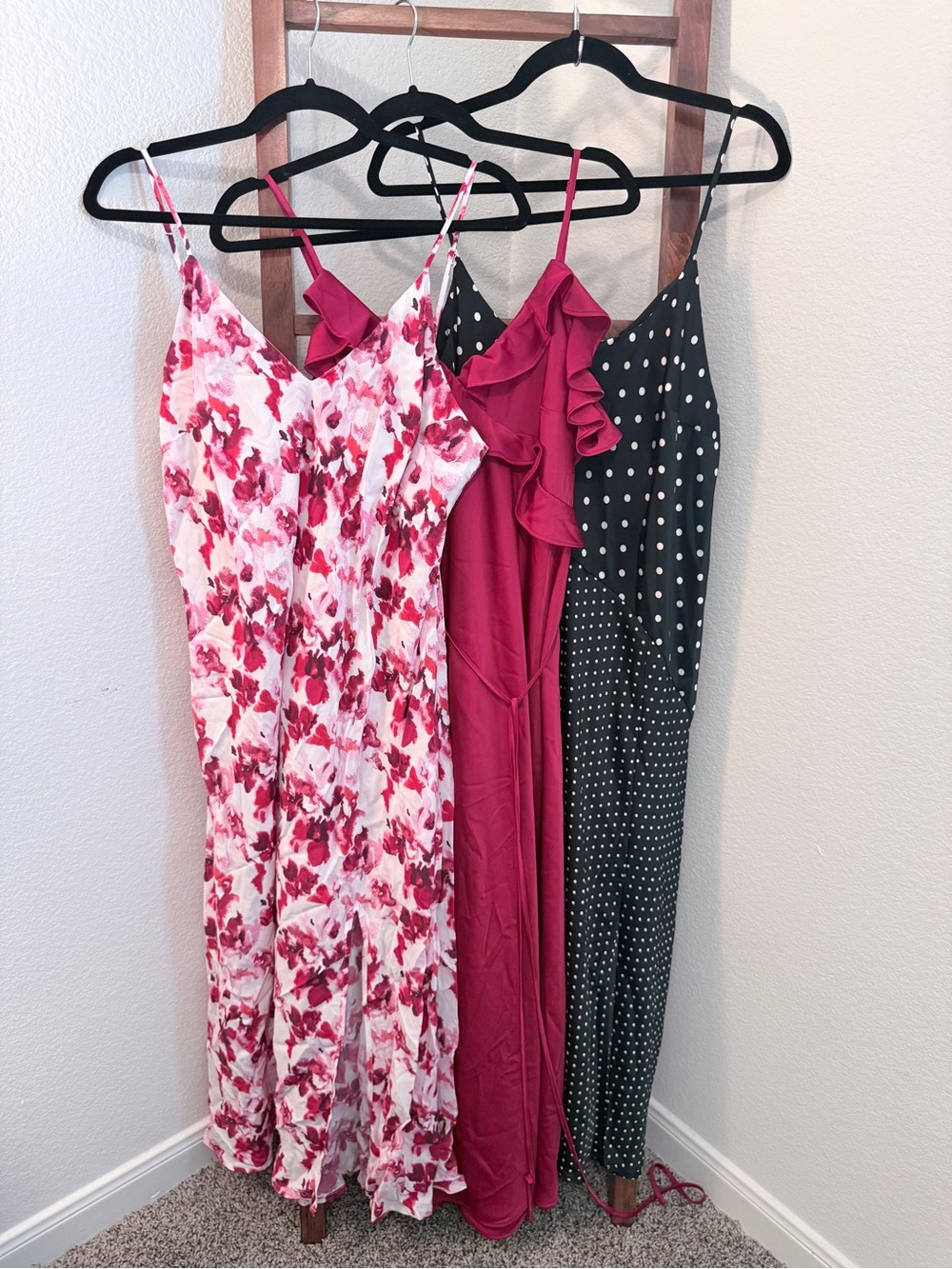 a new day Target Slip Dress Bundle Size Large Floral, Pink and Polka Dot